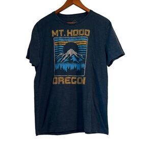 Men's Well Worn Navy Blue Blue Mt. Hood Oregon T-Shirt